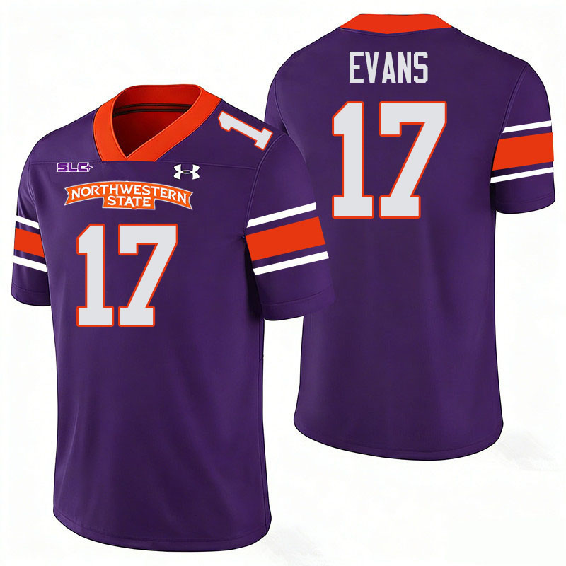 Northwestern State Demons #17 Cooper Evans College Football Jerseys,Uniforms Stitched-Purple